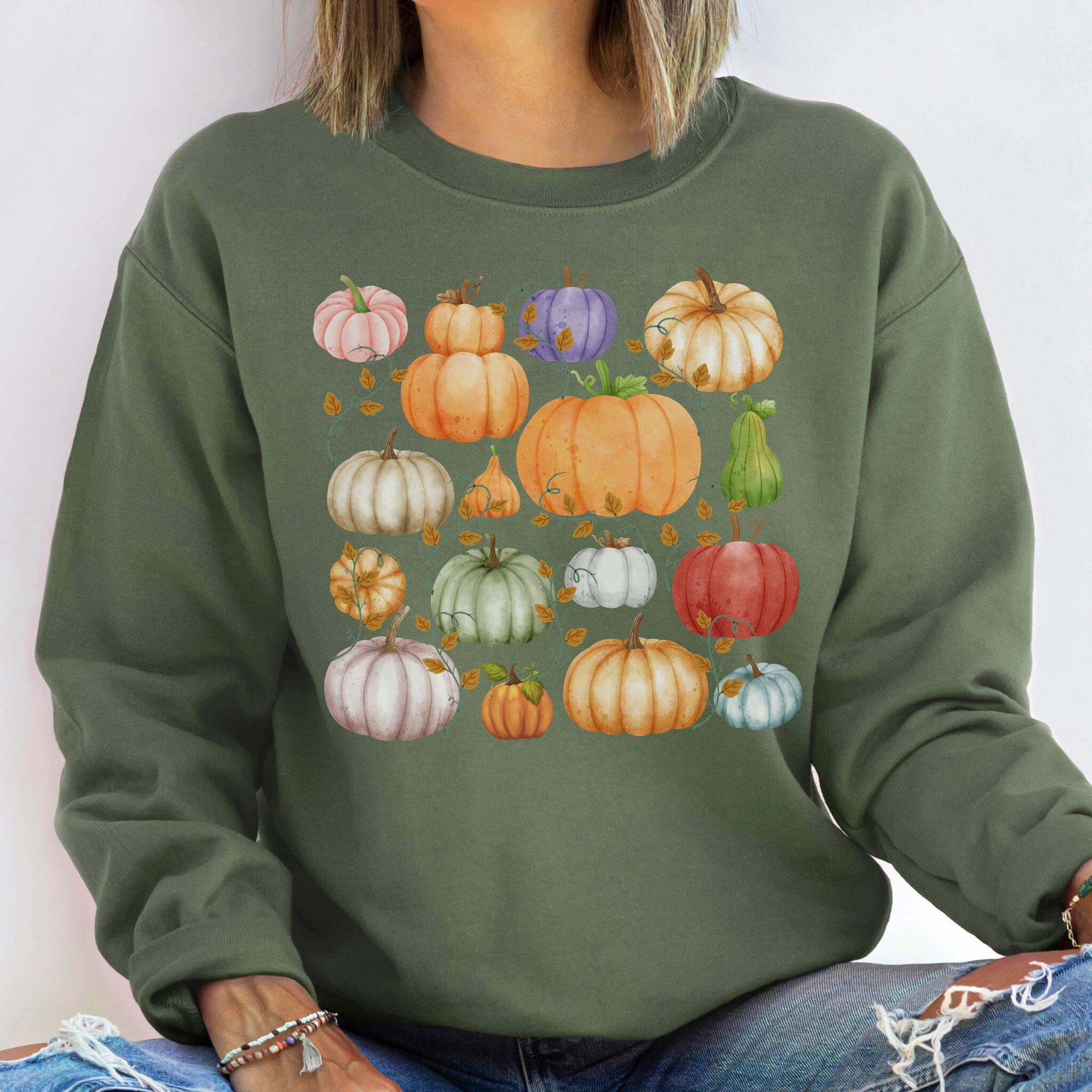 Discover Farm Fresh Pumpkin Sweatshirt For Women Hello Pumpkin Spice Sweatshirt Hey Pumpkin Sweatshirt Fall Pumpkin Sweater Plus Size Fall Sweatshirt