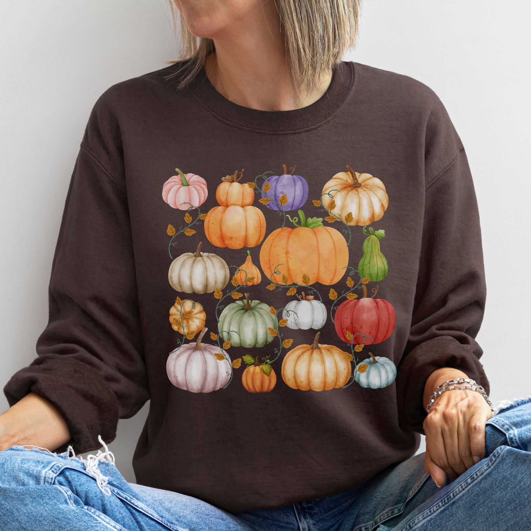 Discover Farm Fresh Pumpkin Sweatshirt For Women Hello Pumpkin Spice Sweatshirt Hey Pumpkin Sweatshirt Fall Pumpkin Sweater Plus Size Fall Sweatshirt
