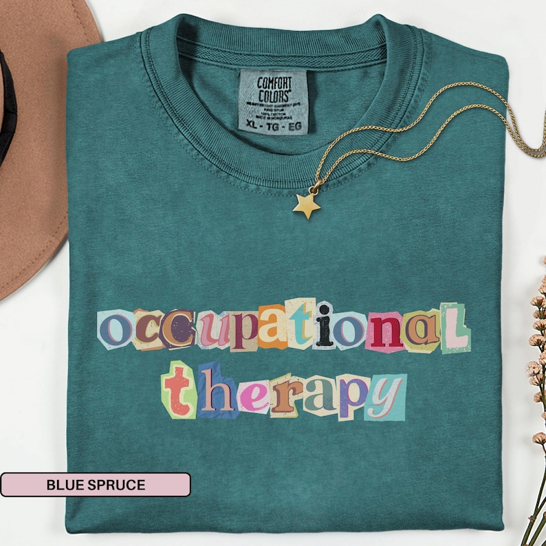 Koszulka do terapii zajęciowej dla terapeuty zajęciowego, prezent dla terapeuty zajęciowego, koszulka do OT, koszulki do terapii zajęciowej, koszulki pediatryczne OTA Blue Spruce
