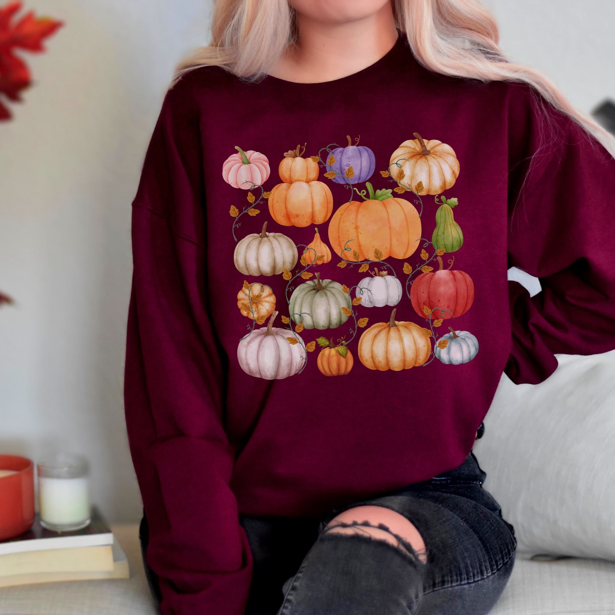 Discover Farm Fresh Pumpkin Sweatshirt For Women Hello Pumpkin Spice Sweatshirt Hey Pumpkin Sweatshirt Fall Pumpkin Sweater Plus Size Fall Sweatshirt