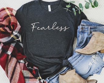 Fearless Shirt Fan Girl Concert Tshirt Merch Gift Empowered Feminist Woman Tee, Girl Power Inspirational Motivational Positive Shirt