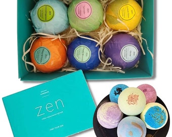 Handmade Vegan Bath Bomb Set, Essential Oils, Aromatherapy Gift