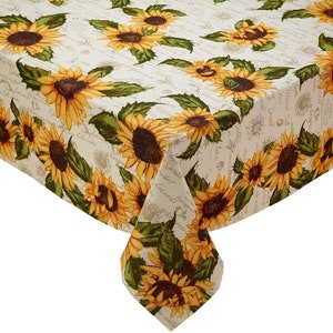 Rustic Sunflower Table Linens (52x52 inch Tablecloth)