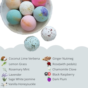 Organic Hand Made with a Natural Essential Oils and Sea Butter Bath Bombs 9 pc Set, 100gr Each