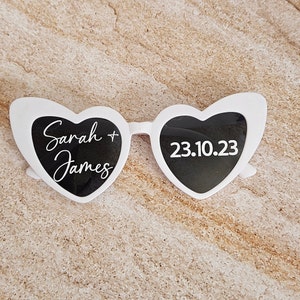 Personalised White Sunglasses | Love Heart Sunglasses | Wedding | Bridal Party | Bachlorette | Hen's Party | Birthday