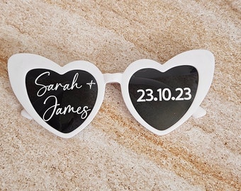 Personalised White Sunglasses | Love Heart Sunglasses | Wedding | Bridal Party | Bachlorette | Hen's Party | Birthday