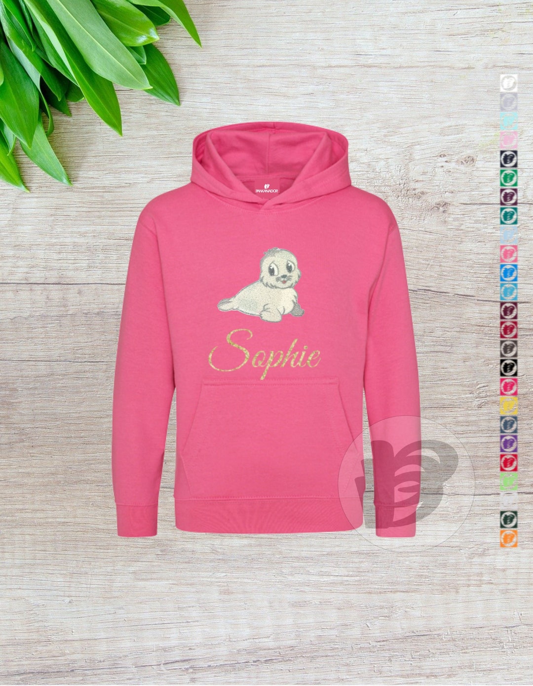 Cute Kids Glitter Seal Hoodie/ Girls Sparkling Seal Hoody/ Etsy
