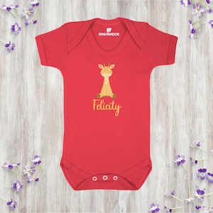 Cute Giraffe Baby Bodysuit, Adorable Animal Babygrow, Unisex Baby Vest, Safari Baby Shower Gift, Animal Baby Clothes, Newborn Giraffe Outfit