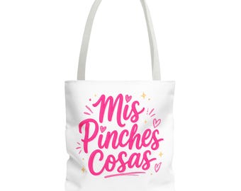Mis Pinches Cosas draagtas | Grappige Spaanse draagtas | Leuke roze boodschappentas | Cadeau voor Latina's | Mexicaans cadeau | Canvas draagtas voor dagelijks gebruik