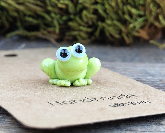 Frog Gifts Frog Figurine Tiny Frog Miniature, Mini Glass Frog