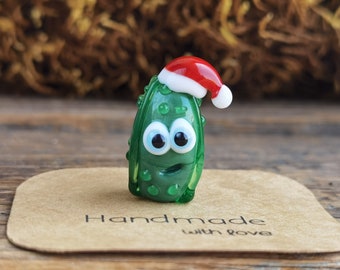Pickle ornaments miniature pickle tiny glass animals cucumber figurine Christmas ornaments Glass pickle decor pickle gifts Car