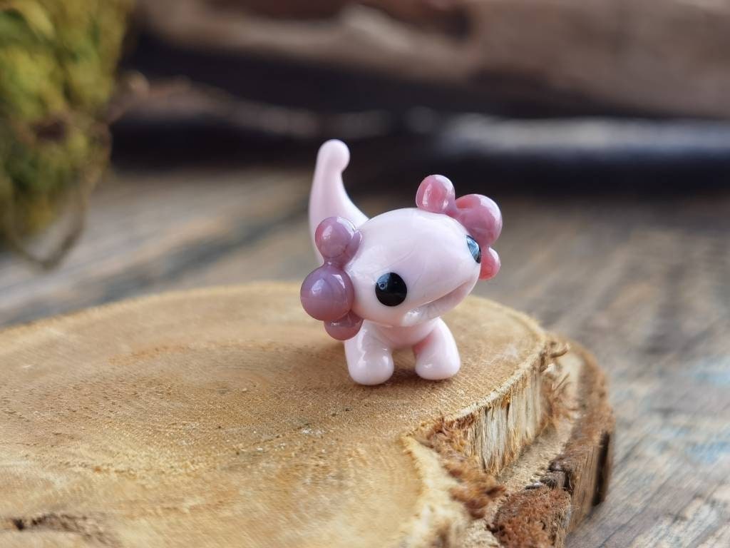 Glass Axolotl Figurine Tiny Axolotl Gifts Miniature Axolotl Decor