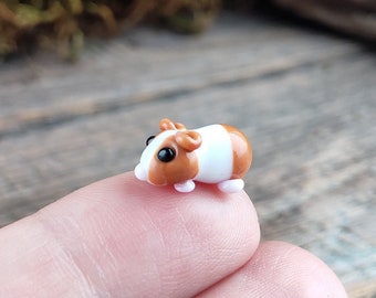 GUINEA PIG figurine GLASS figurines guinea pig gifts Pet guinea pig toy Glass guinea pig art miniature guinea pig Dollhouse Miniature animal