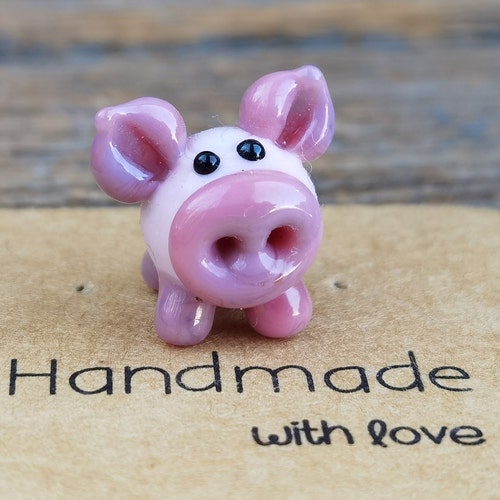 Pig Figurine Pig Miniature Tiny Pig Glass Pig Tiny Figurine Etsy