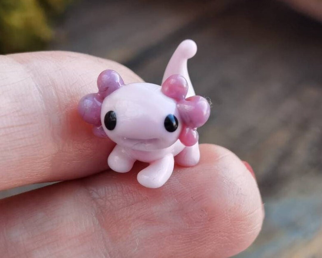 Glass Axolotl Figurine Tiny Axolotl Gifts Miniature Axolotl Decor Blown