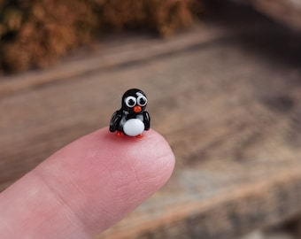 MINIATURE ANIMALS Penguin figurine Penguin miniature Baby penguin Glass penguin decor penguin gift Tiny Penguin Glass figurines Ornaments