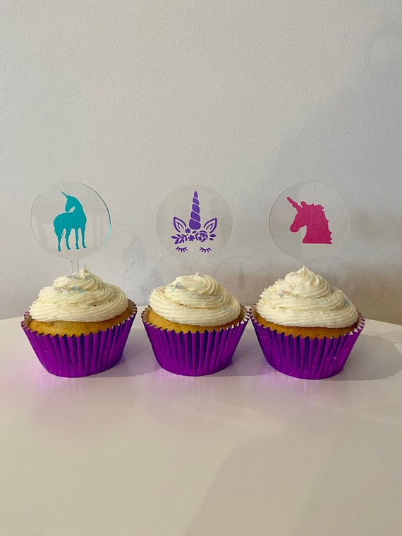 Unicorn Themed Cupcake Toppers Etsy