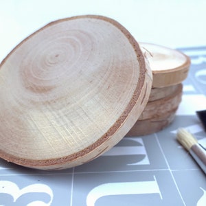 Set of 10 Wood Slices for Ornaments or Crafts for Christmas, Kiln Dried Wood Slices