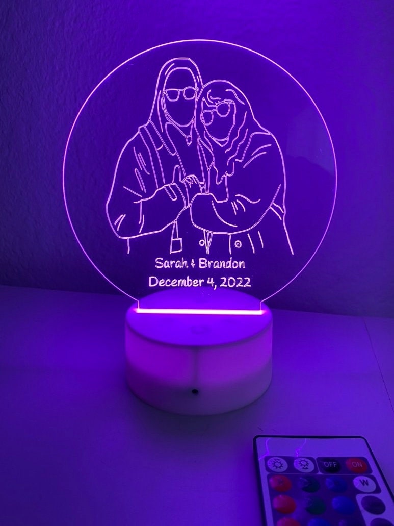 Customizable Engraved LED Acrylic Photo Personalized Acrylic Etsy