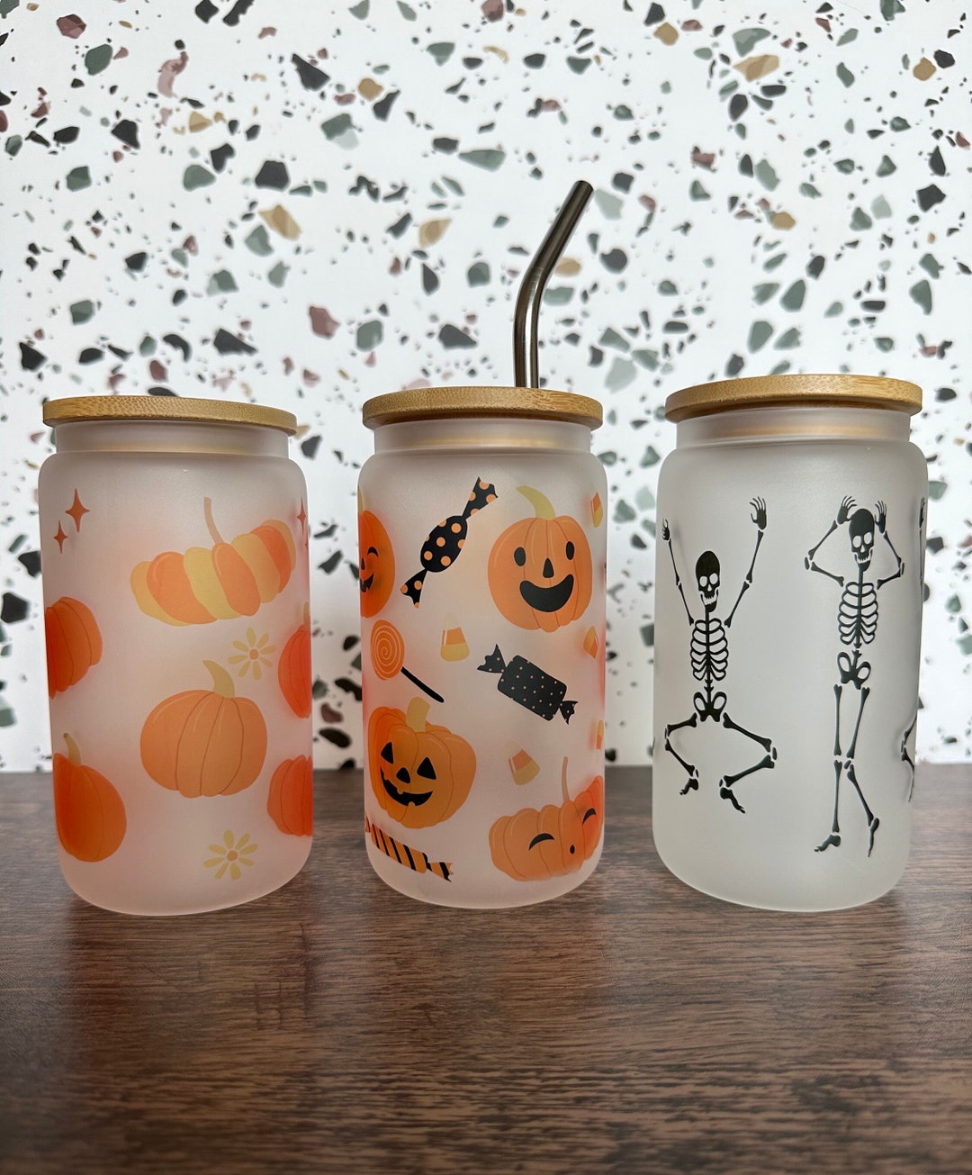 Halloween Tumblers Halloween Libbey Glass Pumpkin Glass Etsy