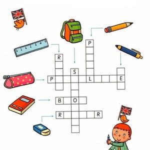 printable crossword puzzles for kids activity pagesfor etsy