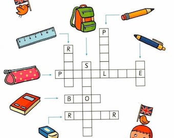 printable crossword puzzles for kids activity pages for etsy