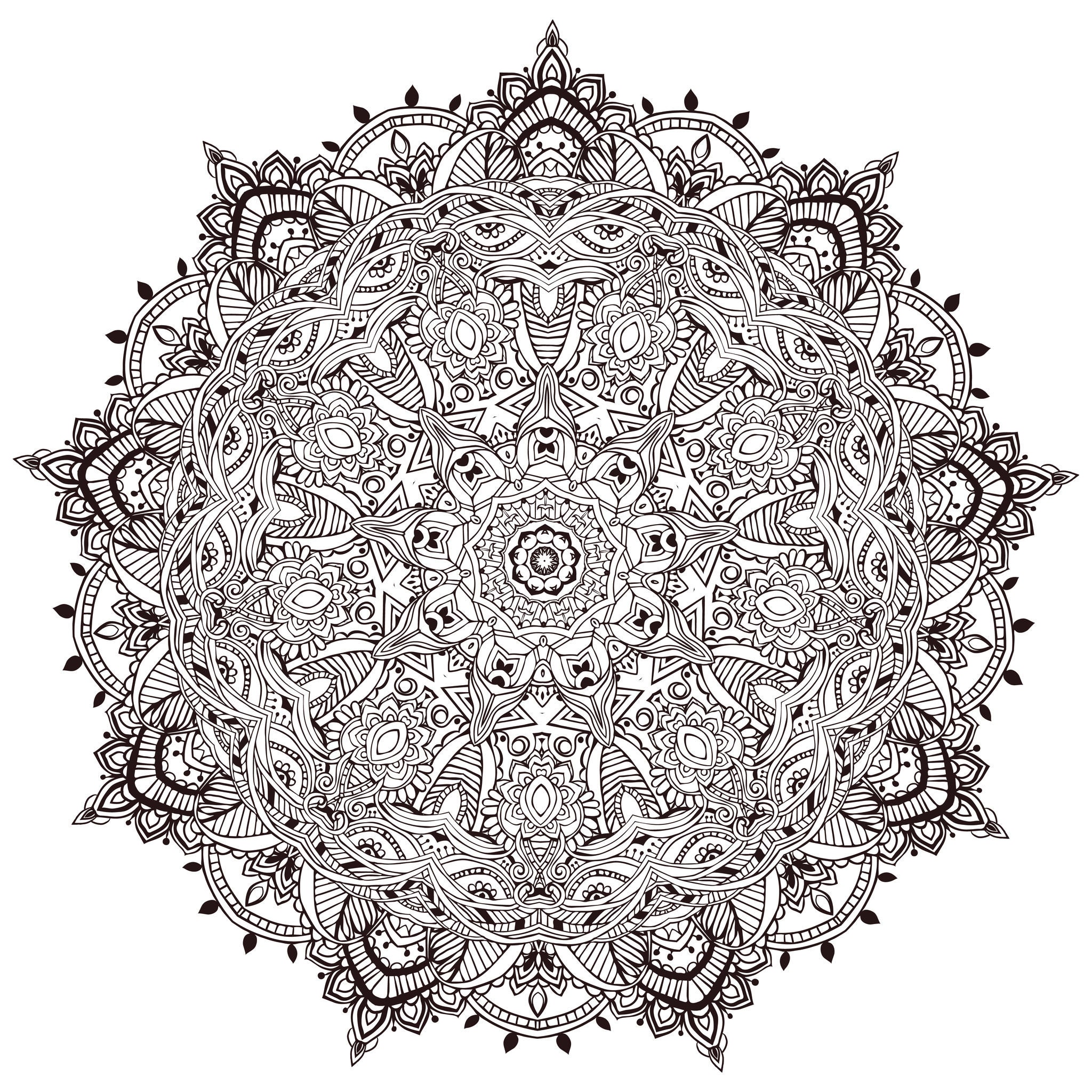Mandala For Adults Coloring Pages For Adults Very Difficult Instant Download Relax And Unwind