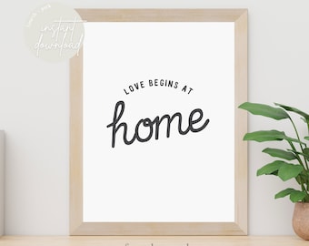 El amor comienza en casa - Impresión de arte de pared para decoración del hogar