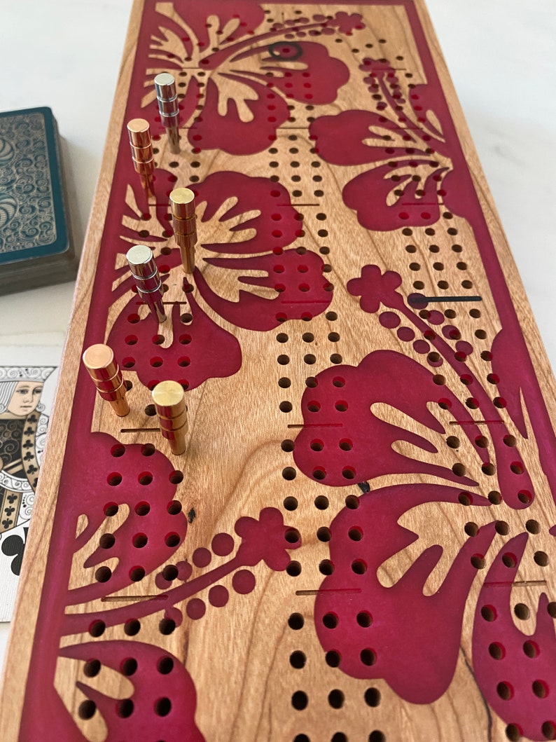 Custom Wood Cribbage Board, 