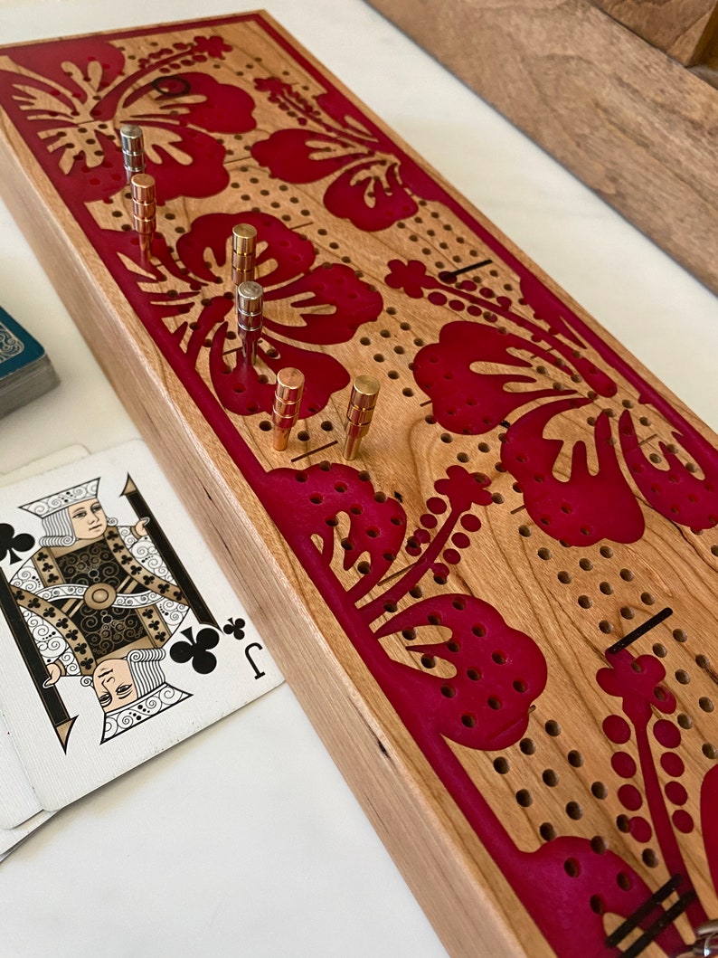 Custom Wood Cribbage Board, 