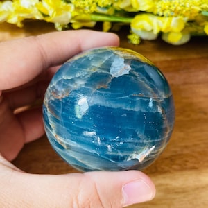UNIQUE 2.3&quot; Blue Onyx Ball Sphere/high quality/well polished/blue onyx calcite home decor