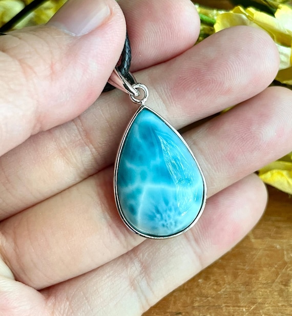 Falling Water Larimar Necklace-Triangle Falling Water Larimar Necklace-Triangle