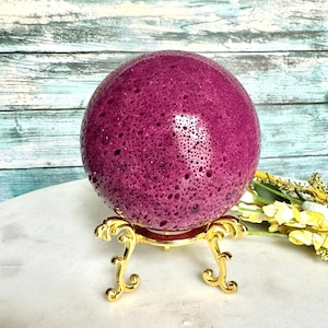 SPARKLY! 85mm Ruby Sphere/with stand/UV reactions