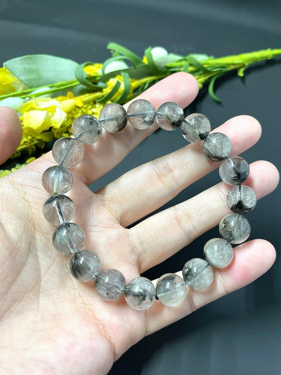 最新発見 10mm QUALITY! TOP Natural Quartz Rutilated Silver Brookite アクセサリー