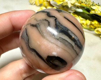 RARE! 47mm Pink Zebra Jasper Sphere/#1/sparkly/Africa