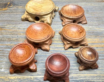 HANDCRAFT Massief houten bolstandaard/handgemaakt