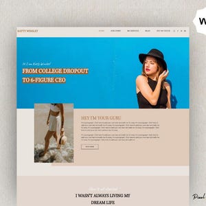 Wix Website Template for Business Coach | Editable Coaching Website for Women | Life Coach Wix Template for Small Business