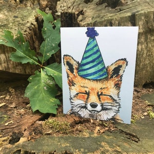 Carte d'anniversaire renard