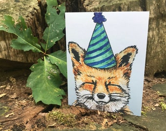 Carte d'anniversaire renard