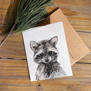 Carte de voeux mignon raton laveur
