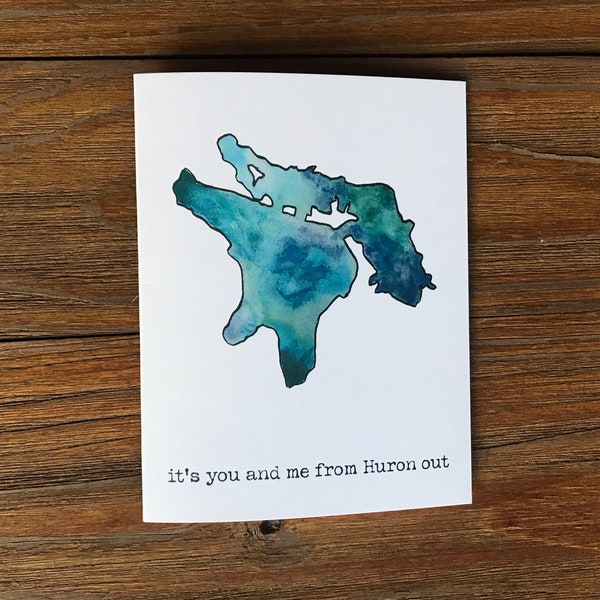 It’s You and Me from Huron Out, Great Lakes card for anniversary, wedding, Valentine’s Day