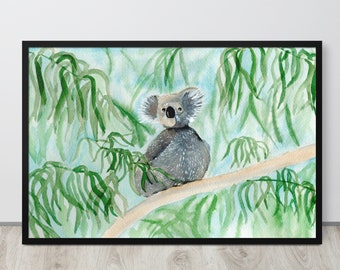Watercolor Koala Print - Framed, Unframed & Canvas Options