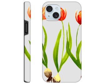 Aquarell Rote Tulpe Handy Hülle: Elegante Blumen Kunst Hülle