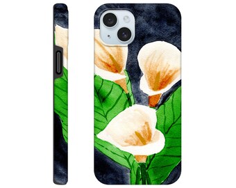 Calla Lilie Aquarell Kunst Handyhülle | Eleganter Blumenbezug