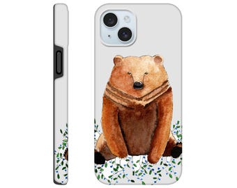 Fetter Bär und Blaubeeren Handyhülle: Whimsical Wildlife Art