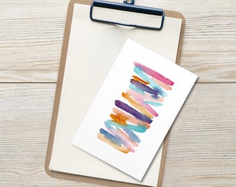 Juego de 10 postales abstractas de acuarela estilo boho / Postales de arte moderno / Correo postal boho / Láminas de arte minimalista