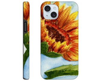 Aquarell Sonnenblume Handyhülle: Blumenkunst Schutzhülle