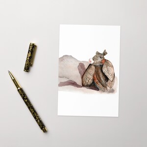 Roly Poly Armadillo Watercolor Greeting Cards Pack of 10 With Envelopes ...