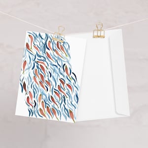Cartes de correspondance vierges « Going Home » Saumon frai Cartes de voeux Papeterie avec enveloppes - Lot de 10 cartes pliées, Alaska, Nord-Ouest du Pacifique