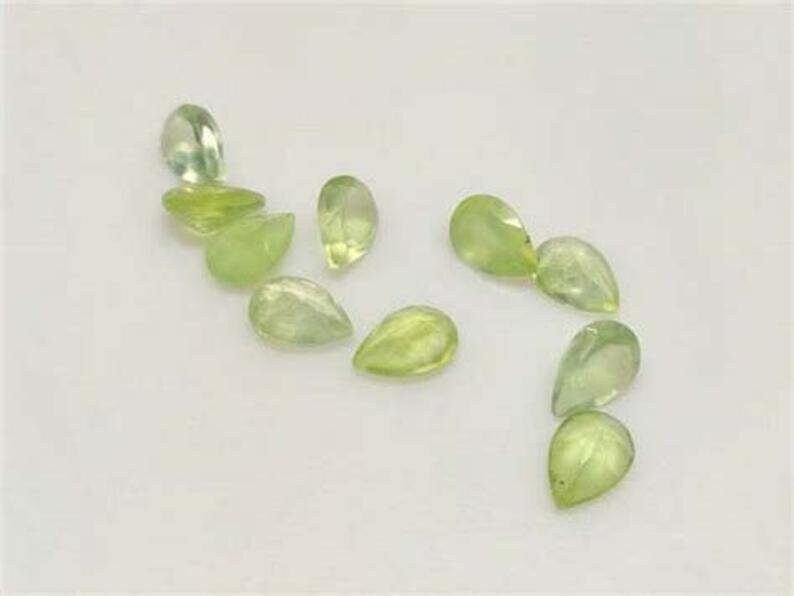 Details about   Lovely Lot Natural Prehnite 3X5 mm Pear Faceted Cut Loose Gemstone 